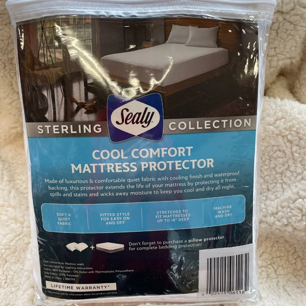 Sealy Sterling Collection Cool Comfort Mattress Protector, King & Queen, NWT